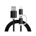 Cablu împletitură 2-în-1 Reekin - MicroUSB și Lightning - 1m