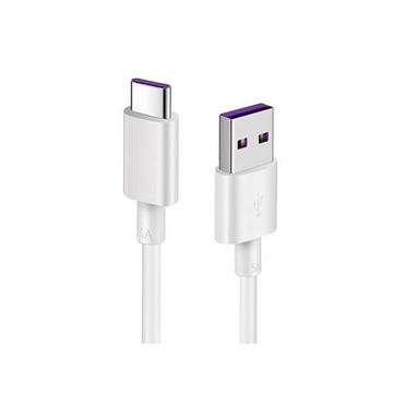 Cablu de încărcare SuperFast USB-A / USB-C Reekin 5A SuperFast - 1m - Alb