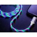 Cablu LED RGB plutitor 3-în-1 Reekin - MicroUSB, Lightning, USB-C - 1m