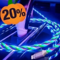 Cablu MicroUSB LED RGB plutitor Reekin - 1m, 2A