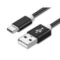 Reekin Cablu USB-A / USB-C cu împletitură din nylon - 2A, 1m - Negru