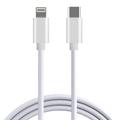 Reekin Quick Charge USB-C / Lightning Cable - 2.4A, 1m - Alb