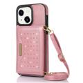 Husă cu Portofel iPhone 14 Plus - Rhinestone Decor