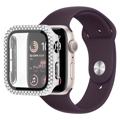 Husă cu Sticlă Temperată Rhinestone Decorative - Apple Watch SE (2022)/SE/6/5/4 - 40mm - Argintiu