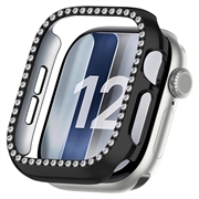 Husă cu Sticlă Temperată Rhinestone Decorative - Apple Watch Series 12 - 43mm