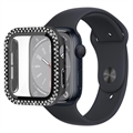 Husă cu Sticlă Temperată Rhinestone Decorative - Apple Watch Series 9/8/7 - 41mm - Negru