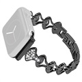 Brățară Rhinestone Fan-shaped - Apple Watch Ultra 2/Ultra/10/9/8/SE (2022)/7/SE/6/5/4/3/2/1 - 49mm/46mm/45mm/44mm/42mm - Negru