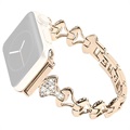 Brățară Rhinestone Fan-shaped - Apple Watch Ultra 2/Ultra/10/9/8/SE (2022)/7/SE/6/5/4/3/2/1 - 49mm/46mm/45mm/44mm/42mm - Auriu Șampanie