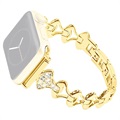 Brățară Rhinestone Fan-shaped - Apple Watch Ultra 2/Ultra/10/9/8/SE (2022)/7/SE/6/5/4/3/2/1 - 49mm/46mm/45mm/44mm/42mm - Auriu