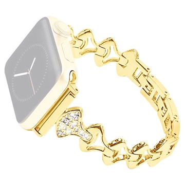 Brățară Rhinestone Fan-shaped - Apple Watch Ultra 2/Ultra/10/9/8/SE (2022)/7/SE/6/5/4/3/2/1 - 49mm/46mm/45mm/44mm/42mm - Auriu