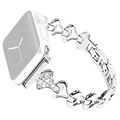 Brățară Rhinestone Fan-shaped - Apple Watch Ultra 2/Ultra/10/9/8/SE (2022)/7/SE/6/5/4/3/2/1 - 49mm/46mm/45mm/44mm/42mm - Argintiu