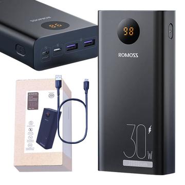 Romoss PEA30 Power Bank 30000mAh - USB-C, porturi USB - negru