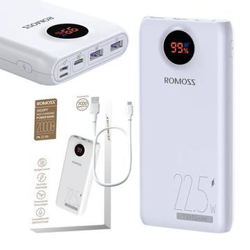 Romoss SW20PF Power Bank 20000mAh/22.5W - USB-C, 2xUSB-A - Alb
