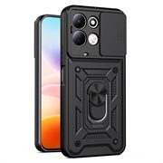 Husă Hibridă Xiaomi Redmi 17 5G/4G cu Inel Rotativ cu Ecran pentru Cameră - Negru