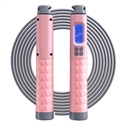 S09 Coardă de sărit ajustabilă, cu contor digital de calorii și de rotații - roz
