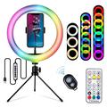 S26-RGB 10" RGB LED LED Ring Light Selfie Photography Fill Light cu suport pentru telefon și trepied