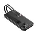 S38N Slim Power Bank 10000mAh cu cabluri USB-C și Lightning - 22.5W - Negru