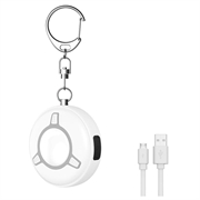SC300 Alarmă de siguranță personală de 130dB cu lanternă cu lumină stroboscopică LED - Alb
