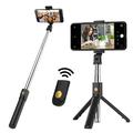 SELFIESHOW K07 3-in-1 Bluetooth Selfie Stick, trepied și telecomandă - negru