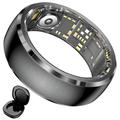 Monitor de sănătate SY15 Smart Ring cu alerte prin vibrații - Mărimea 8 - Negru