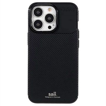 Husă TPU iPhone 13 Pro Max - Saii Fibra de Carbon - Negru