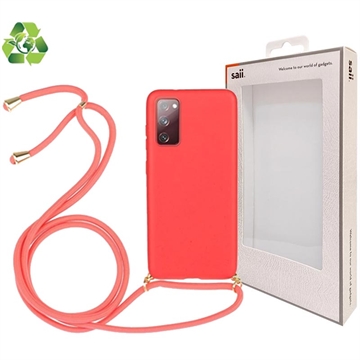 Husă Biodegradabilă cu Curea Samsung Galaxy S20 FE - Saii Eco Line - Roșu