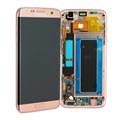 Capac frontal Samsung Galaxy S7 Edge și afișaj LCD GH97-18533E - roz