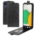 Husă Flip Vertical cu Slot de Card Samsung Galaxy A03 Core - Negru