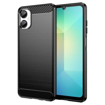 Husă TPU Brushed Samsung Galaxy A06 5G - Fibră de Carbon - Negru