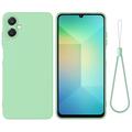 Husă din silicon lichid Samsung Galaxy A06 5G cu curea de mana - verde