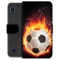 Husă Portofel Premium - Samsung Galaxy A10 - Fotbal în Flăcări