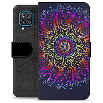 Husă Portofel Premium - Samsung Galaxy A12 - Mandala Colorată