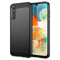 Husă TPU Periat Samsung Galaxy A14/A14 5G - Fibră De Carbon - Negru