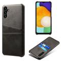 Husă din Plastic Acoperită cu pentru Samsung Galaxy A14/A14 5G cu Buzunare pentru Card - Neagră