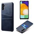 Husă din Plastic Acoperită cu pentru Samsung Galaxy A14/A14 5G cu Buzunare pentru Card - Albastru