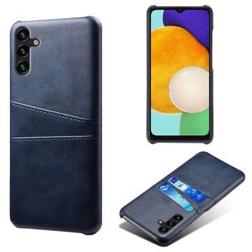 Husă din Plastic Acoperită cu pentru Samsung Galaxy A14/A14 5G cu Buzunare pentru Card - Albastru