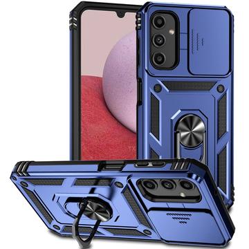 Husă Hibridă Samsung Galaxy A14/A14 5G cu Inel Rotativ cu Ecran pentru Cameră - Albastru