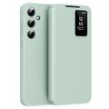 Husa portofel Samsung Galaxy A16 Smart Clear View cu slot pentru card - Verde deschis
