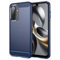 Husă TPU Brushed Samsung Galaxy A17 - Fibră de Carbon - Albastru