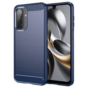 Husă TPU Brushed Samsung Galaxy A17 - Fibră de Carbon - Albastru