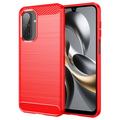 Husă TPU Brushed Samsung Galaxy A17/F17/M17 - Fibră de Carbon - Roșu