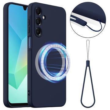 Husă Silicon Liquid Samsung Galaxy A17 - Compatibila MagSafe - Albastru Închis