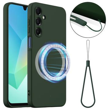 Husă Silicon Liquid  Samsung Galaxy A17 - Compatibila MagSafe - Verde Închis
