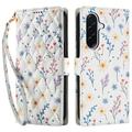 Samsung Galaxy A17/A26 Husă portofel cu motive florale rombice - Flori colorate