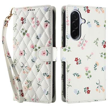 Samsung Galaxy A17/A26 Husă portofel cu motive florale rombice - Trandafiri