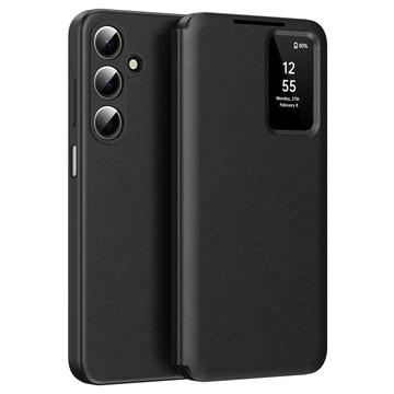 Husă Flip Samsung Galaxy A17 Smart Clear View cu slot pentru card - Negru
