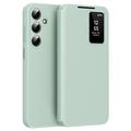 Husa portofel Samsung Galaxy A17 Smart Clear View cu slot pentru card - Verde deschis