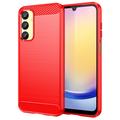 Husă TPU Brushed Samsung Galaxy A25 - Fibră de Carbon - Roșu
