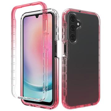 Husă hibridă Samsung Galaxy A25 - Gradient - Roșu / Transparent