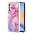 Husă TPU Samsung Galaxy A25 - Marble Pattern Electroplated IMD - Albastru / Roz